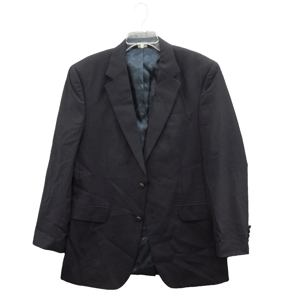 Jos. A. Bank Men Blazer Size 42L Black 100% Wool Single Breasted and Vent Notch